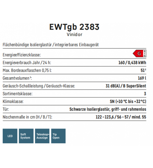 Liebherr利勃海尔EWTgb 2383嵌入式酒柜